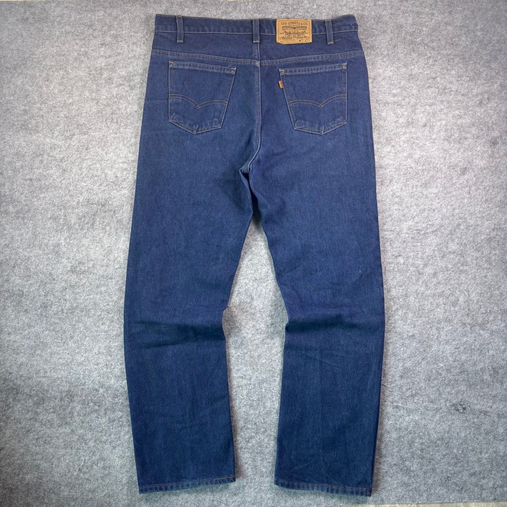 Vintage 80s Levis 508 Orange Tab Jeans Mens 38x32 Dark Wash Made in USA Indigo